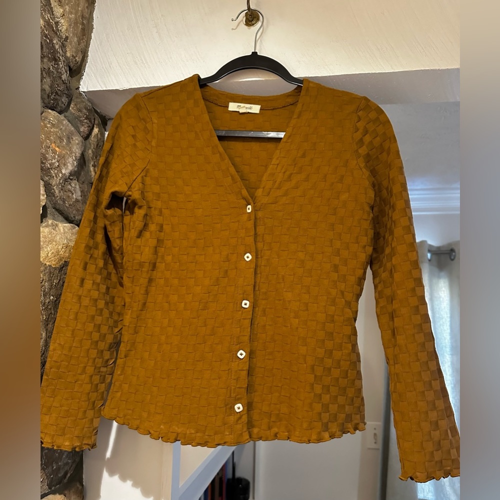 Madewell Chess Check Classic V-Neck Cardigan. Excellent condition. Size XS. - Picture 6 of 10
